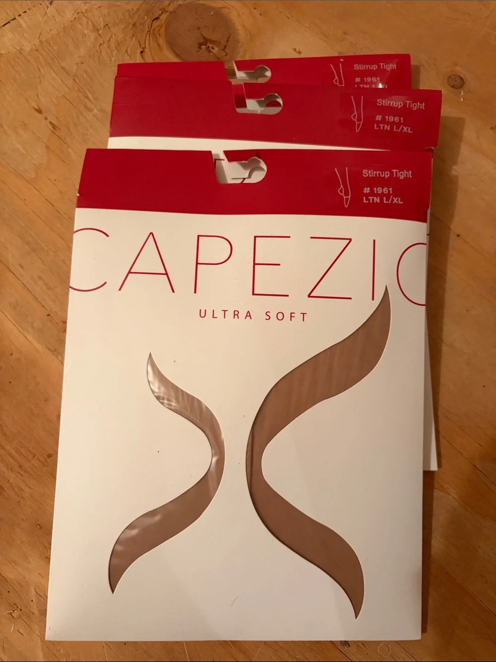 (3) New Capezio Ultra Soft Stirrup Tights - in LTN Tan Size L/ XL